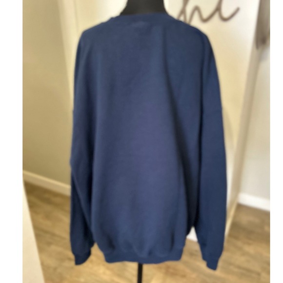 Lets Be Jolly Plus Size 3XL‎ Christmas Sweatshirt Blue Crew Neck Gildan - Picture 2 of 6